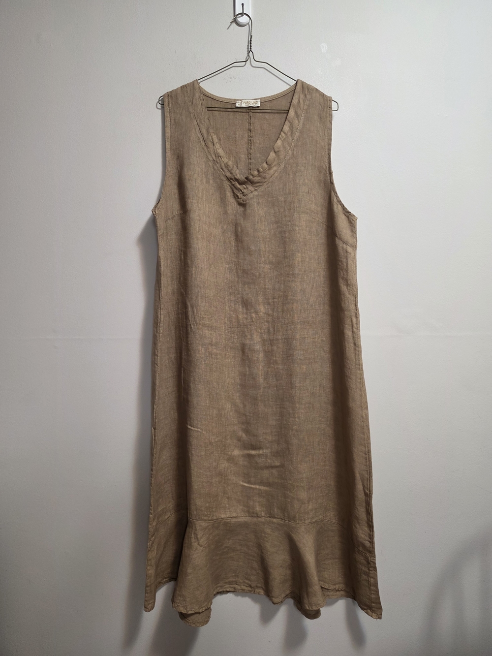 Sleeveless Linen Maxi Dress in Taupe